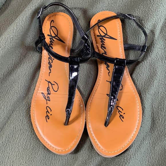 American Rag Shoes - American Rag shiny, black sandals.  Size 7.5